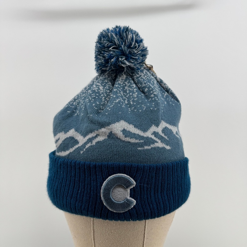 Yo Colorado Powder Day Recycled Beanie Adult Blue Mountains